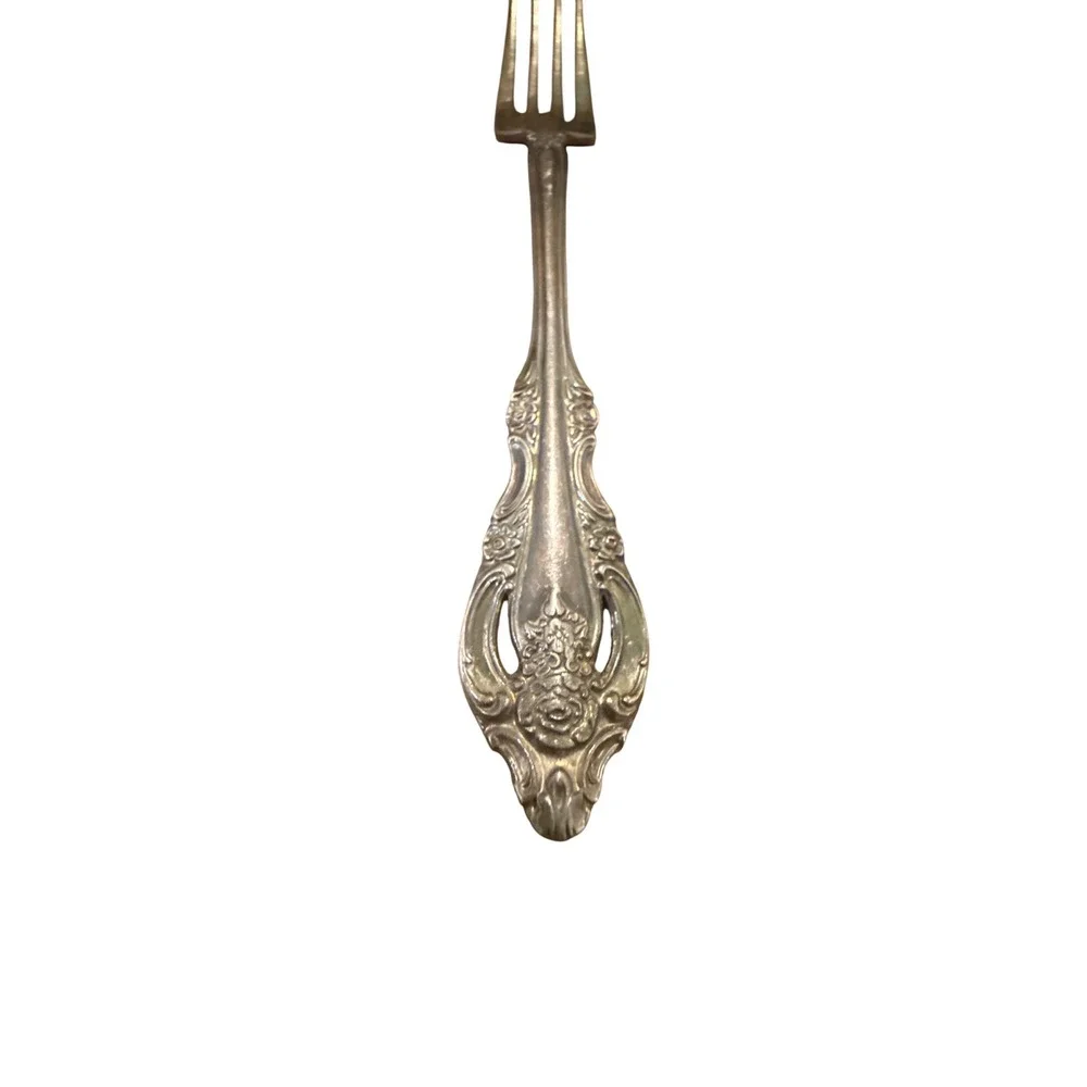 Community Silverplate 4 Tined Fork‎ Vintage Ornate Floral Design MCM Patina